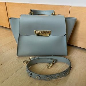 ZAC ZAC POSEN Eartha Iconic Top Handle Satchel Bag with Floral Applique Strap